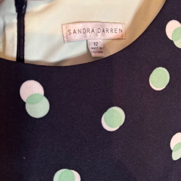 Sandra Darren Women’s Mint Green and Black Sheath Pleated Dress Size 12 - Picture 12 of 12